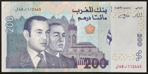 Mohammed VI (1420 ap. J.-C.) (1999 ap. J.-C.), 200 dirhams 2002