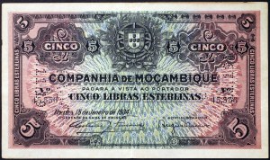 Mosambik, Portugiesische Verwaltung (1877-1975), 5 Libras 15/01/1934