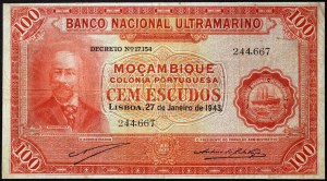 Mozambik, administracja portugalska (1877-1975), 100 Escudos 27/01/1943