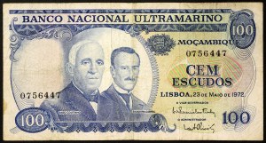 Mozambik, administracja portugalska (1877-1975), 100 Escudos 23/05/1972