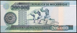Mozambique, Republic (1975-date), 200.000 Meticais 18/01/2003