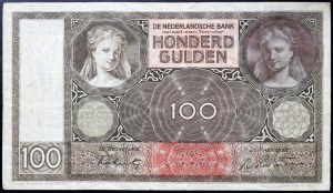 Holandsko, kráľovstvo, Wilhelmina I. (1890-1948), 100 guldenov 1942