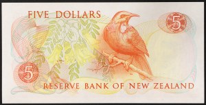 New Zealand, State (1907-date), 5 Dollars 1989-92