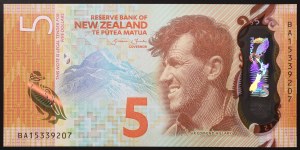Nowa Zelandia, państwo (1907-data), 5 dolarów 2015