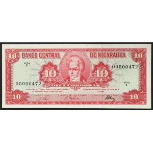 Nicaragua, République (1838-date), 10 Cordobas 1968
