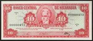 Nicaragua, République (1838-date), 10 Cordobas 1968