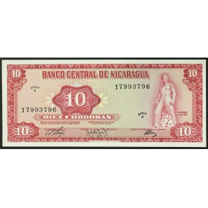 Nicaragua, République (1838-date), 10 Cordobas 1972
