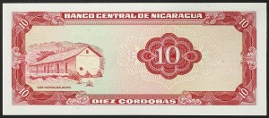 Nicaragua, République (1838-date), 10 Cordobas 1972