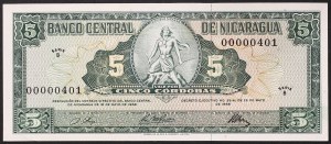 Nicaragua, Repubblica (1838-data), 5 Cordobas 1968