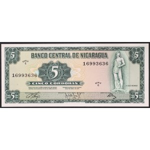 Nicaragua, République (1838-date), 5 Cordobas 1972