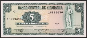 Nicaragua, Republic (1838-date), 5 Cordobas 1972