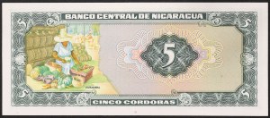 Nicaragua, République (1838-date), 5 Cordobas 1972