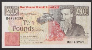 Northern Ireland, Republic (1921-date), 10 Pounds 24/08/1988