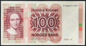 Norvegia, Regno, Olav V (1957-1991), 100 corone 1989