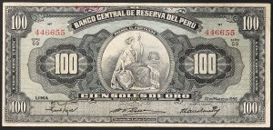 Peru, Republic (1901-date), 100 Soles 22/03/1956