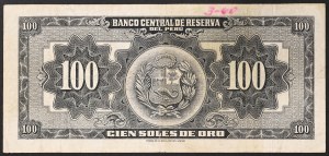 Peru, Republika (1901-date), 100 soli 22/03/1956