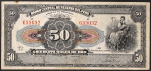 Peru, Republika (1901-date), 50 soli 28/09/1950