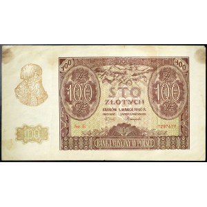 Poland, German Occupation (1939-1944), 100 Zlotych 01/03/1940