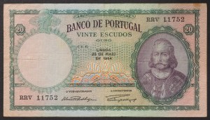 Portugal, Republic (1910-date), 20 Escudos 25/05/1953