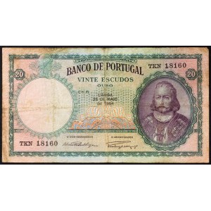 Portugal, Republic (1910-date), 20 Escudos 25/05/1954