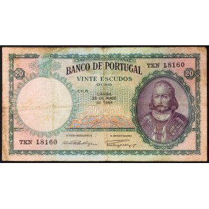 Portugalsko, Republika (1910-data), 20 Escudos 25/05/1954