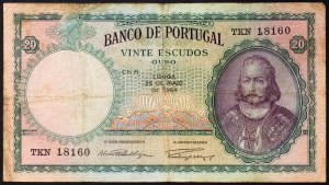 Portugal, Republic (1910-date), 20 Escudos 25/05/1954