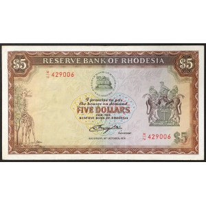 Rhodésie, République (1970-1979), 5 dollars 20/10/1978