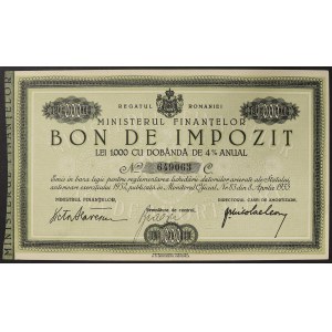 Romania, Kingdom, Carol II (1930-1940), 1.000 Lei 19/01/1934