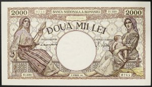 Romania, Regno, Mihai I (1940-1947), 2.000 Lei 10/10/1944