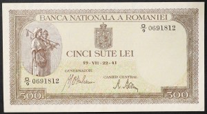 Rumunsko, Království, Mihai I. (1940-1947), 500 lei 1941
