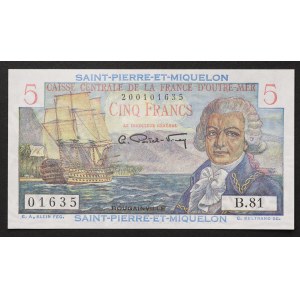 Saint-Pierre et Miquelon, 5 Francs 1950-60