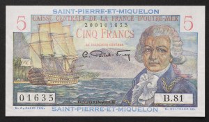 Saint-Pierre i Miquelon, 5 franków 1950-60