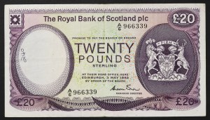 Scozia, Elisabetta II (1952-2022), 20 sterline 03/05/1982