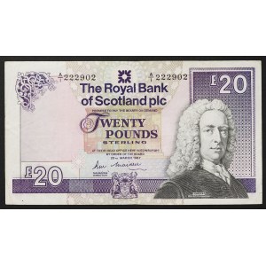 Scotland, Elizabeth II (1952-2022), 20 Pounds 25/03/1987