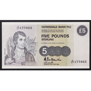 Scotland, Elizabeth II (1952-2022), 5 Pounds 28/06/1989