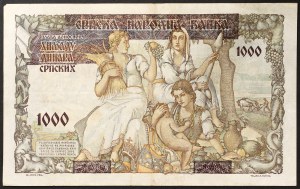 Serbia, occupazione tedesca (1941-1945), 1.000 Dinara 01/05/1941