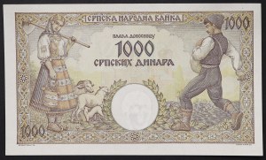 Serbia, occupazione tedesca (1941-1945), 1.000 Dinara 01/05/1942