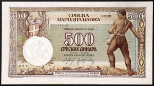 Serbia, German Occupation (1941-1945), 500 Dinara 01/05/1942