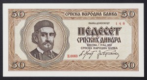 Serbia, okupacja niemiecka (1941-1945), 50 Dinara 01/05/1942