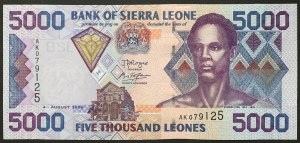 Sierra Leone, Republika (od 1964 r.), 5.000 Leonów 04/08/2006