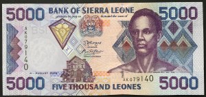 Sierra Leone, Republika (od 1964 r.), 5.000 Leonów 04/08/2006