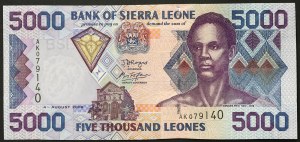 Sierra Leone, République (1964-date), 5.000 Leones 04/08/2006