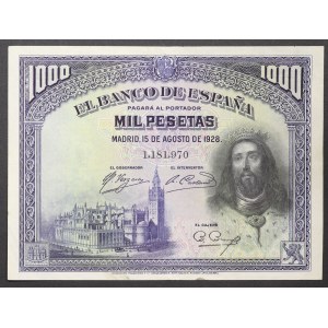 Spain, Kingdom, Alfonso XIII (1886-1931), 1.000 Pesetas 15/08/1928