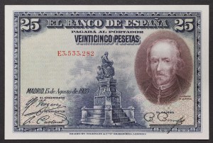Spain, Kingdom, Alfonso XIII (1886-1931), 25 Pesetas 15/08/1928