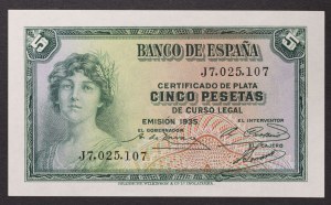 Spain, Kingdom, Alfonso XIII (1886-1931), 5 Pesetas 18/04/1905