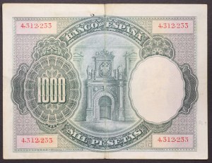 Spagna, Repubblica (1931-1939), 1.000 pesetas 1936