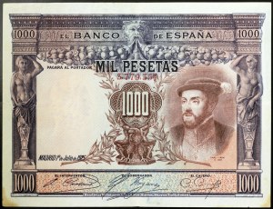Spain, Republic (1931-1939), 1.000 Pesetas 1936