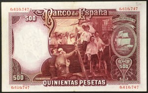 Hiszpania, Republika (1931-1939), 500 peset 25/04/1931