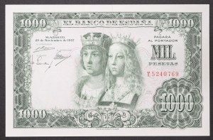 Španělsko, Království, Francisco Franco (1939-1975), 1 000 peset 29/11/1957
