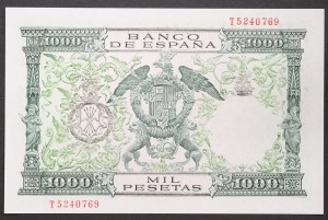 Espagne, Royaume, Francisco Franco (1939-1975), 1,000 Pesetas 29/11/1957